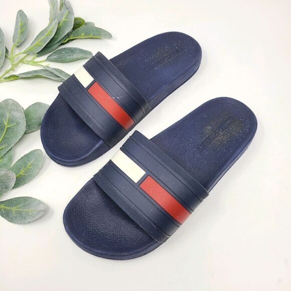 TOMMY HILFIGER Ernst Slide Logo Sandals 8-8.5 - Picture 1 of 4